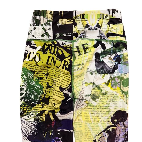 Niyama Sol Rare print newspaper sketches sz L yoga activewear yoga - Picture 4 of 9